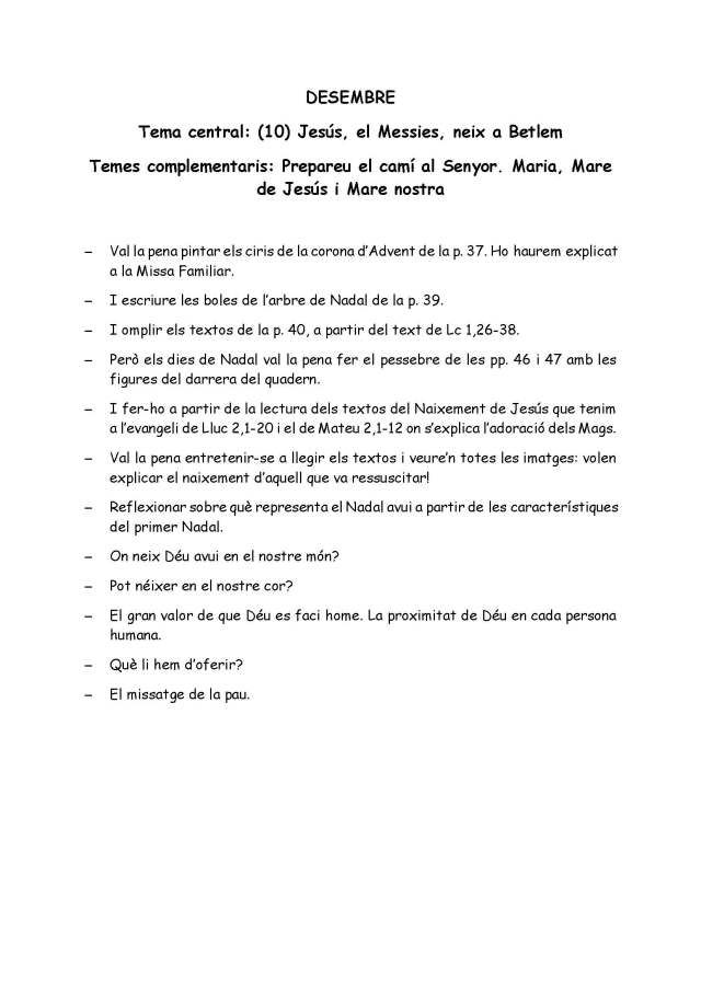 Catequesi Familiar Desembre