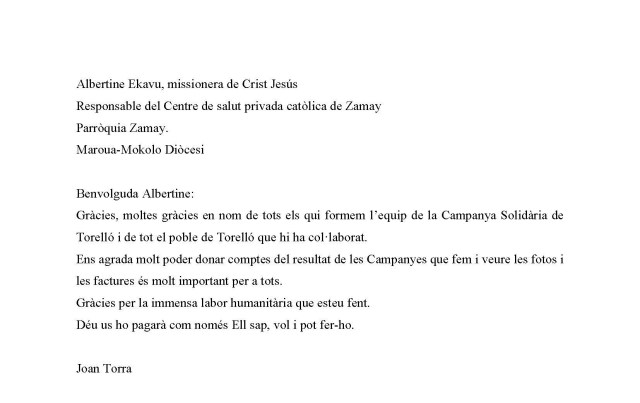 Zamay, carta resposta Albertine