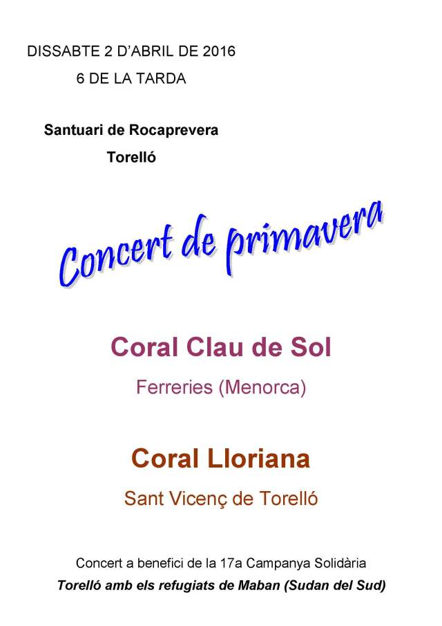 Concert Corals Lloriana i Clau de Sol, 02 04 2016