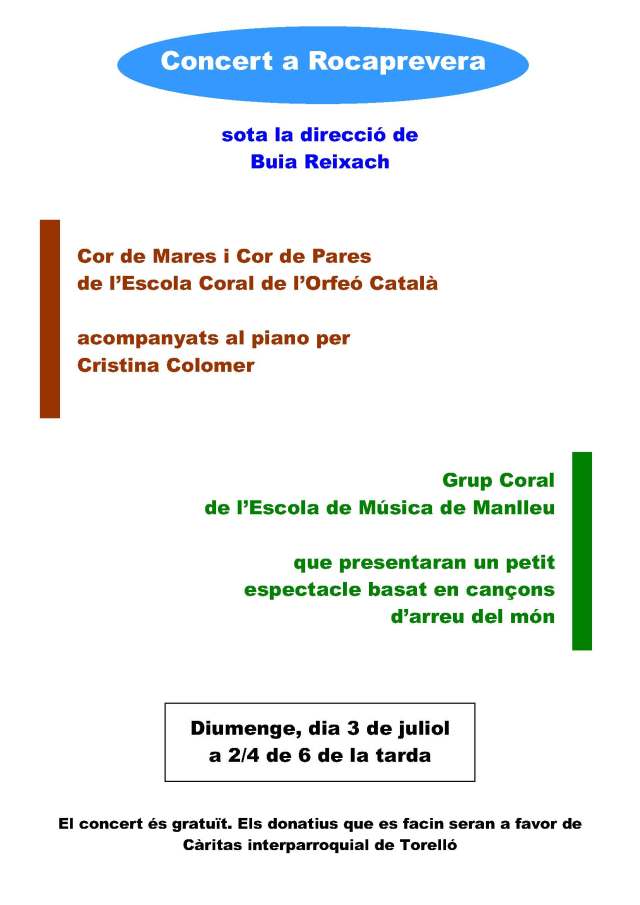 Concert a Rocaprevera, 03 07 2016